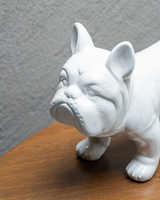 ESCULTURA PERRO BULLDOG BLANCO