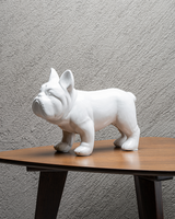 ESCULTURA PERRO BULLDOG BLANCO