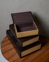 SET LIBROS PIEL CAFÉ CON HEBILLAS