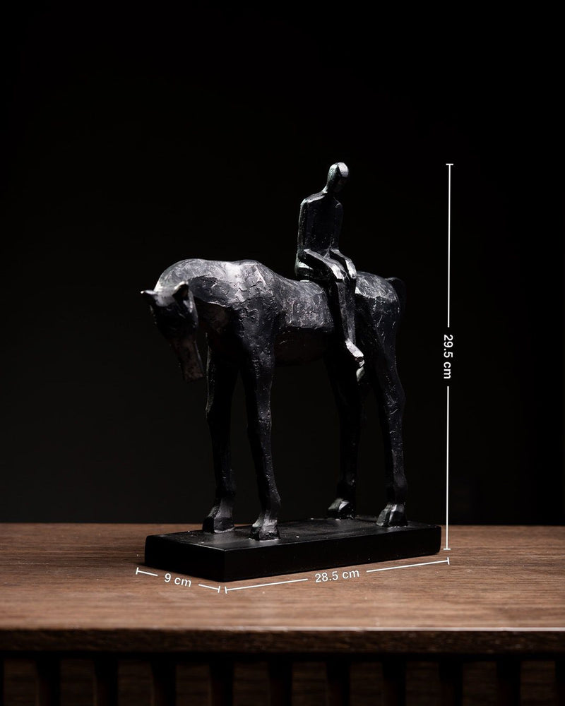ESCULTURA CABALLO Y HOMBRE