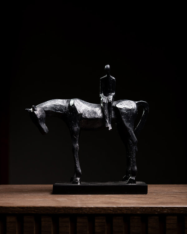 ESCULTURA CABALLO Y HOMBRE