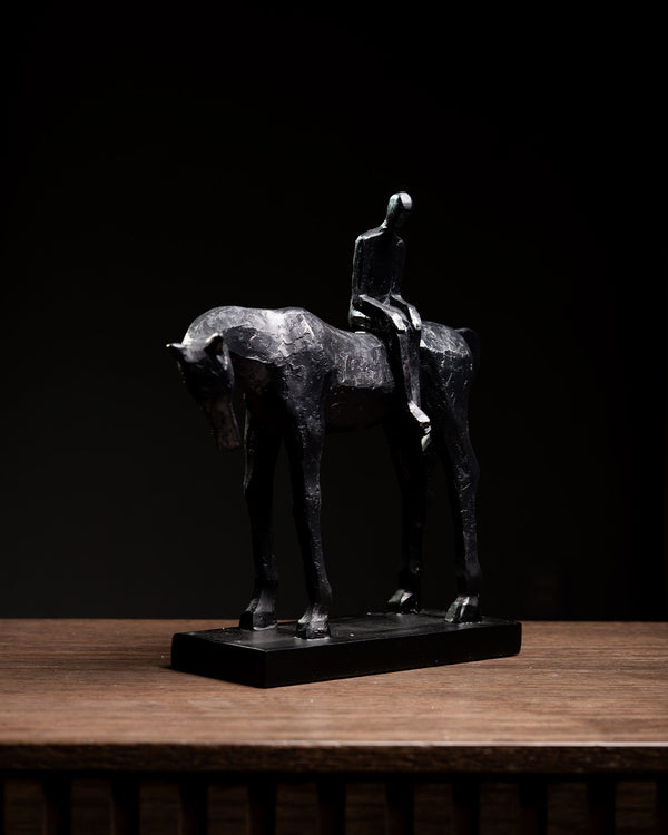 ESCULTURA CABALLO Y HOMBRE