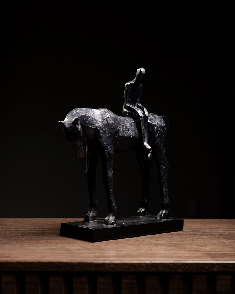 ESCULTURA CABALLO Y HOMBRE